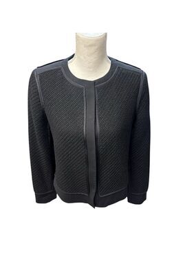 Vince Women's Wool Jacket Black Mid-Length Casual Layering Size 8